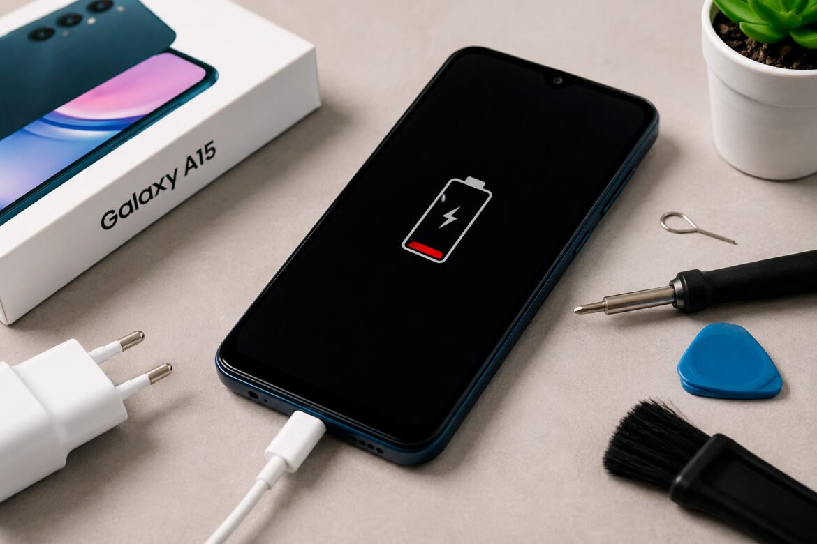 Móvil Samsung A15 no está cargando